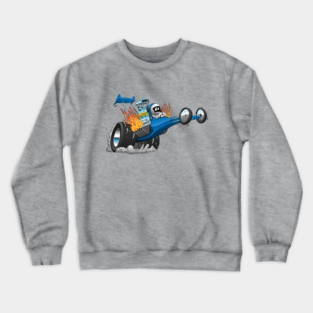 Top Fuel Dragster Cartoon Crewneck Sweatshirt by hobrath